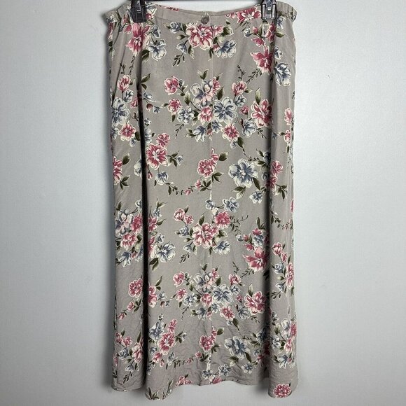 Talbots Women 14 Pure Silk Maxi Skirt Floral Lined Back Zip 90s Y2K Cottagecore - Picture 6 of 10